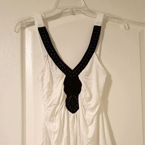 White and black dressy tank top